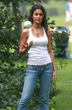 Emmanuelle Chriqui-Filming 'You Dont Mess With The Zohan' in Central Park